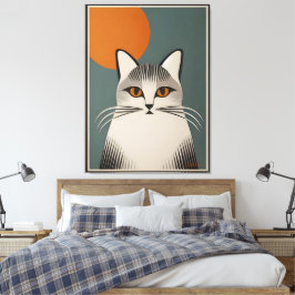 Impressão Em Tela Meio século Modern Art The Cinza Cat