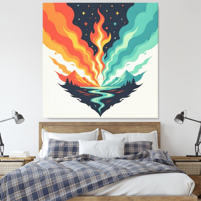 Impressão Em Tela „Meister der 4 Elemente“ (Insitu(Quarto))