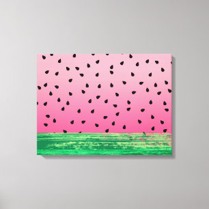 Impressão Em Tela Melancia Verde Rosa