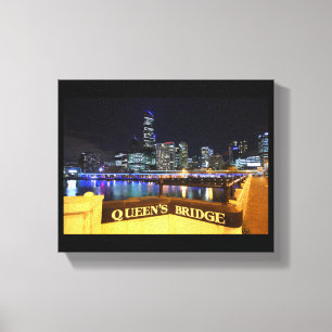 Impressão Em Tela Melbourne CBD Queens Bridge Lights