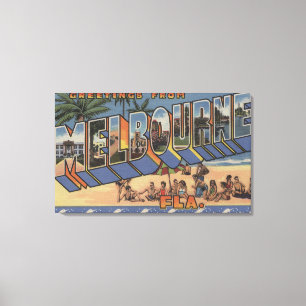 Impressão Em Tela Melbourne, Flórida - Cenas com Letras Grandes