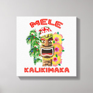 Impressão Em Tela Mele Kalikimaka Santa Claus Tiki