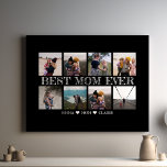Impressão Em Tela Melhor Colagem de Fotos Preta Personalizável da Mã<br><div class="desc">A "Melhor Mãe Já Personalizável Impressão de Colagem de Fotos Negra" é uma obra-prima personalizada projetada para celebrar mães excepcionais. Esta tela permite criar uma colagem única de fotos familiares queridas, um presente sincero que simboliza gratidão e afeto. Com seu elegante design preto, ele complementa qualquer decoração e serve como...</div>