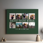 Impressão Em Tela Melhor Colagem de Fotos Verde Personalizável da Mã<br><div class="desc">A "Melhor Mãe Nunca Personalizável Marinho Blue Photo Collage Canvas Print" é uma obra-prima personalizada que homenageia o extraordinário papel que as mães desempenham nas nossas vidas. É uma tela impressa como nenhuma outra, oferecendo a você a oportunidade única de curar uma colagem de fotos familiares queridas. Essas imagens, congeladas...</div>