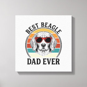 Impressão Em Tela Melhor Pai Beagle de Todos os Tempos Camisa Vintag