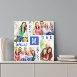 Impressão Em Tela Melhor Pai de Bônus Colagem de Fotos Azul Branco 4<br><div class="desc">Canvas personalizada para o melhor Pai de Bônus de sempre. Um belo presente fotográfico para seu padrasto no Dia de os pais ou para mostrar apreciação em qualquer época do ano. O modelo de foto é configurado para que você adicione 4 de suas fotos da família favorita e você também...</div>