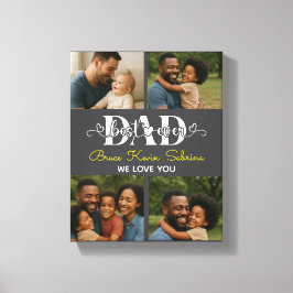 Impressão Em Tela Melhor Pai do Mundo Colagem de Fotos Personalizada