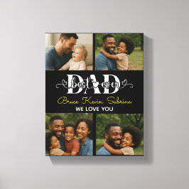 Impressão Em Tela Melhor Pai do Mundo Colagem de Fotos Personalizada