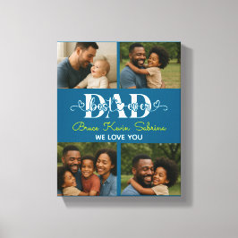 Impressão Em Tela Melhor Pai do Mundo Colagem de Fotos Personalizada