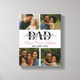 Impressão Em Tela Melhor Pai do Mundo Colagem de Fotos Personalizada