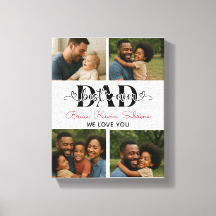 Impressão Em Tela Melhor Pai do Mundo Colagem de Fotos Personalizada