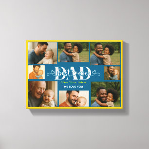 Impressão Em Tela Melhor Pai do Mundo colagem de fotos personalizada