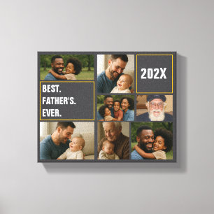 Impressão Em Tela Melhor Pai do Mundo Fotocollage e Texto Personaliz