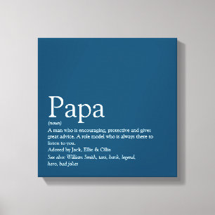 Impressão Em Tela Melhor Pai do Mundo Papai Pai Definition Azul
