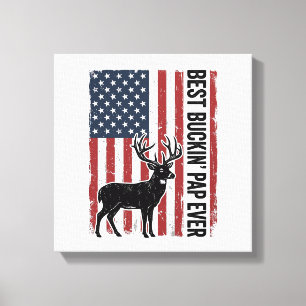 Impressão Em Tela Melhor Pap Buckin Já Veado Bandeira Vintage Vector