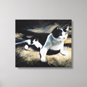 Impressão Em Tela Melvin o Gato Arte Refinada