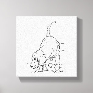 Impressão Em Tela Memória de Amante de Cães, Ilustração de Beagle