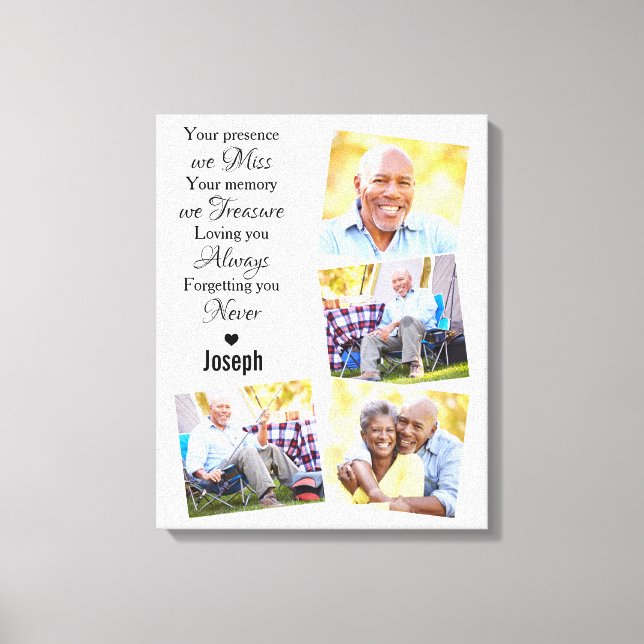 Impressão Em Tela Memorial da Colagem de Fotos do Modern Marble (Frente)