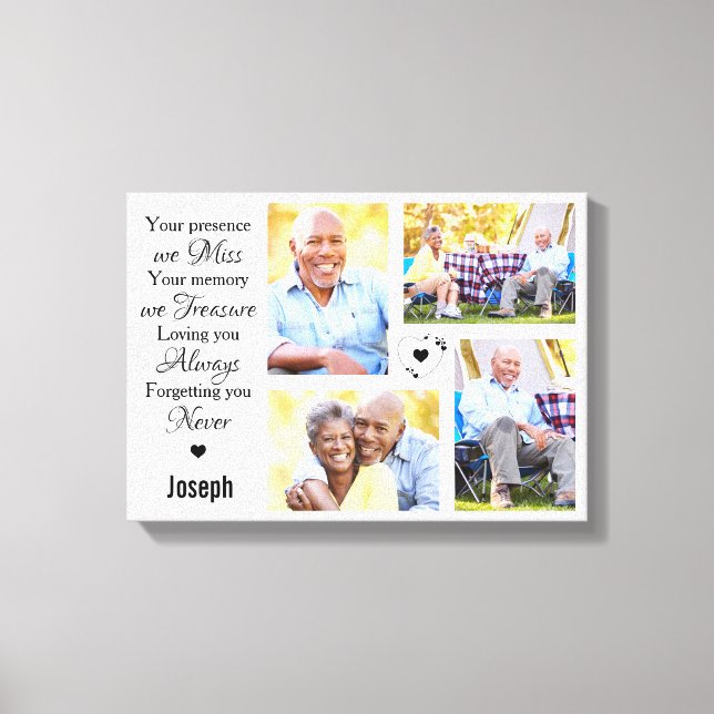 Impressão Em Tela Memorial da Colagem de Fotos do Modern Marble Keep (Frente)