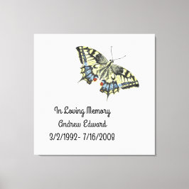 Impressão Em Tela Memorial de Borboleta Personalizado