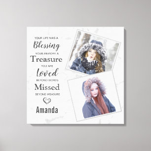 Impressão Em Tela Memorial de Fotos da Família Marble