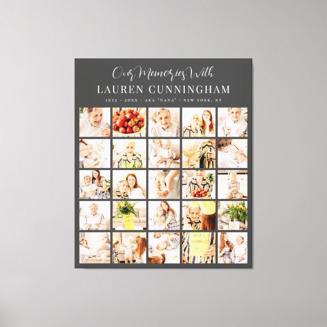 Impressão Em Tela Memorial Simple Modern Minimalist 25 Colagem de Fo (Frente)