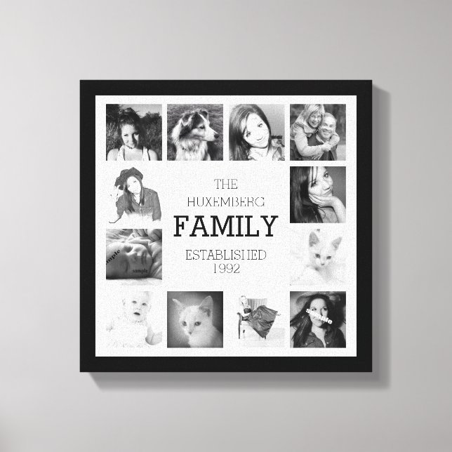 Impressão Em Tela Memórias de fotos da família com personalização (Frente)