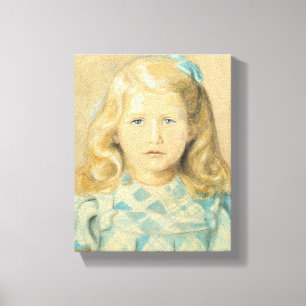 Impressão Em Tela Menina Bonita Com Cabelo Louro