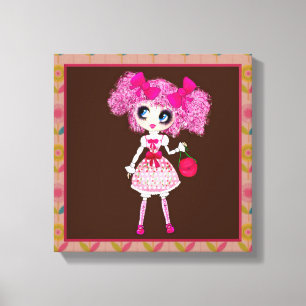 Impressão Em Tela Menina bonita e bonita PinkyP rosa Kawaii Girl de