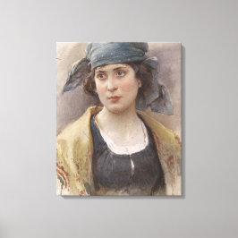 Impressão Em Tela Menina com véu verde (por Ludwig Passini)