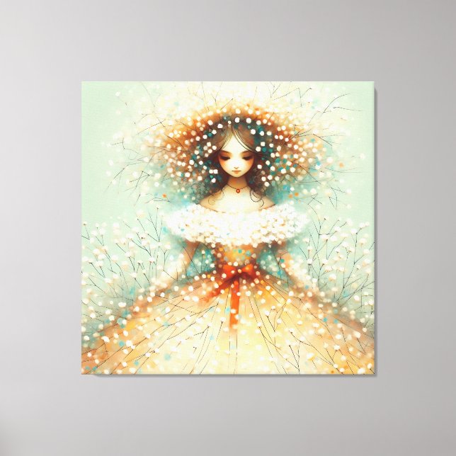Impressão Em Tela Menina da Flor do Ar (Frente)