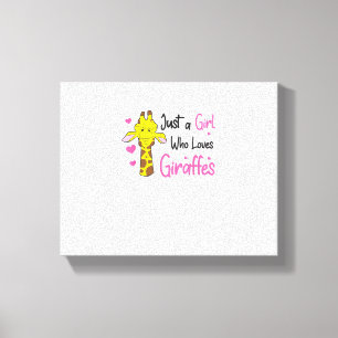Impressão Em Tela Menina Divertida da Girafa Só uma Menina que Ama G
