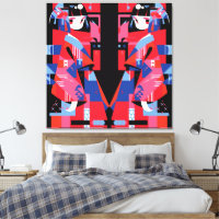 Menina Japonesa Abstrata Moderna – Kimono Geométri