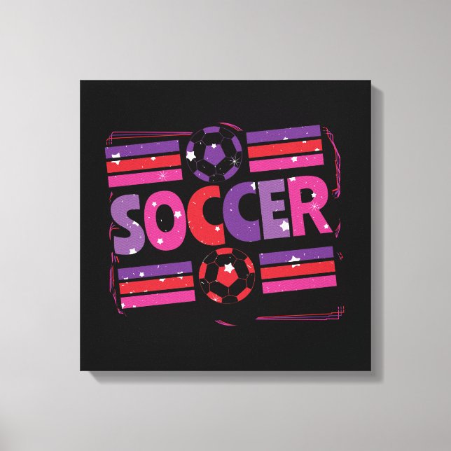 Impressão Em Tela Meninas Futebol Geométrico Típica (Frente)