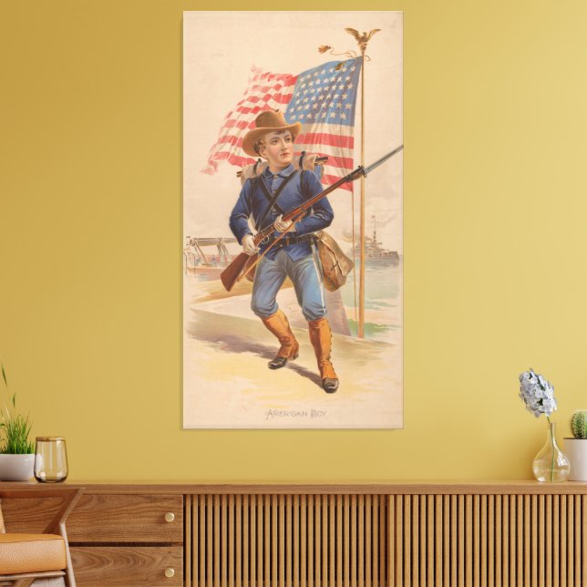 Impressão Em Tela Menino americano (Insitu(Sala de estar))