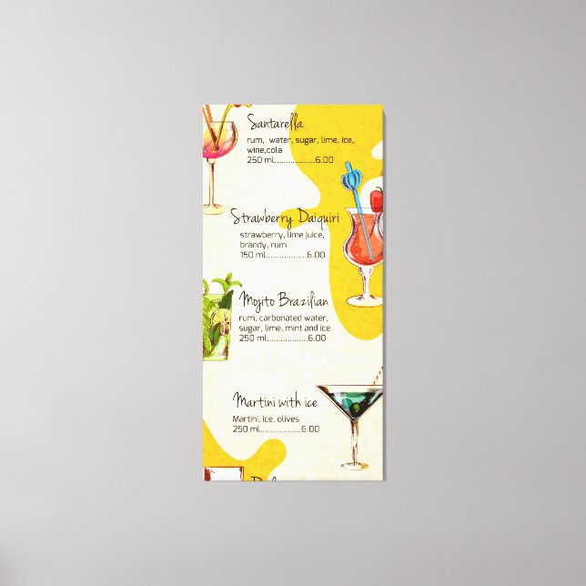 Impressão Em Tela Menu Bebidas (Frente)