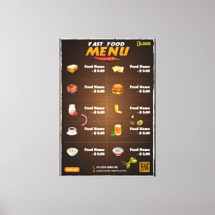 Impressão Em Tela Menu Restaurante Moderno