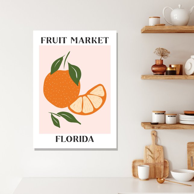 Impressão Em Tela Mercado de Frutas Laranja Flórida Comida (In situ boho interior)