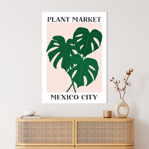 Impressão Em Tela Mercado de Plantas México Monstrera Verde Planta d
