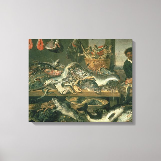 Impressão Em Tela Mercado do peixe, 1618-21 (Frente)
