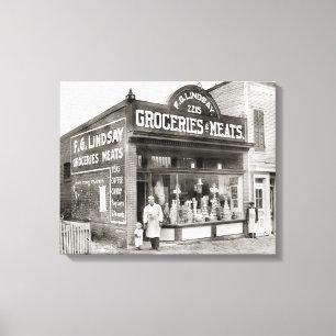 Impressão Em Tela Mercearia e Mercado de Carne, 1916