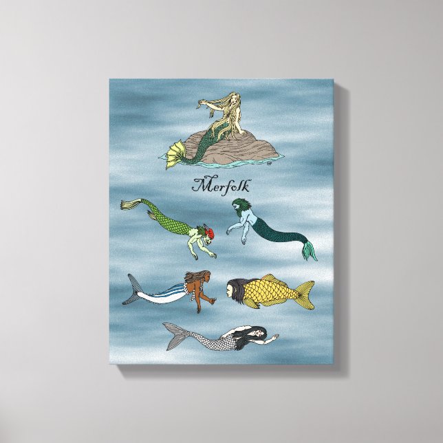 Impressão Em Tela Merfolk (Frente)