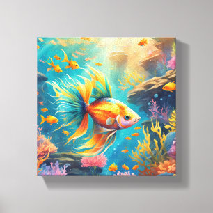 Impressão Em Tela Mergulhe em um mundo de Abstrato surreal