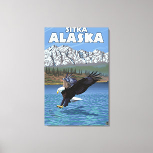 Impressão Em Tela Mergulho da águia americana - Sitka, Alaska
