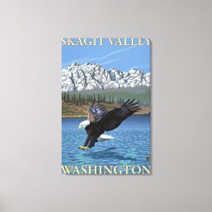 Impressão Em Tela Mergulho da águia americana - vale de Skagit,