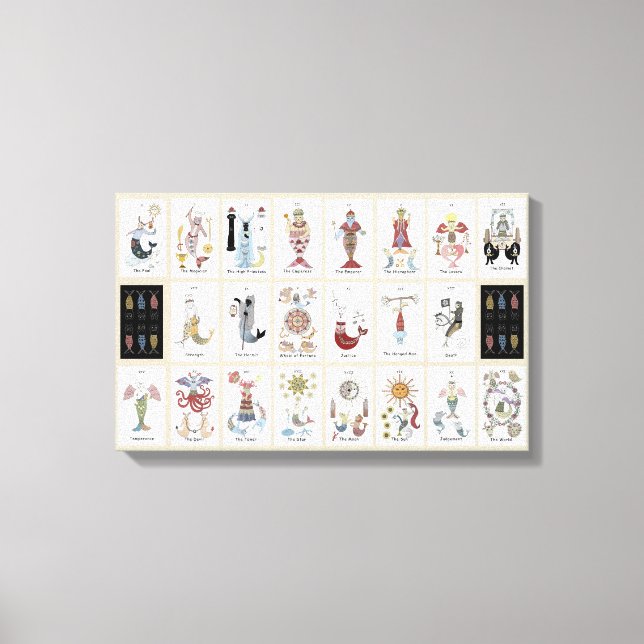 Impressão Em Tela Mermaid cat Tarot Major Arcana (Frente)