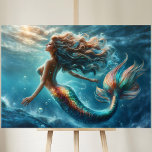 Impressão Em Tela Mermaid garota submarina cauda do oceano escamas a<br><div class="desc">Uma bela moça de sereia com belas natações de cauda escaly no oceano,  vida submarina e fantasia em cores brilhantes com predominância de tons azuis. (POR FAVOR! - Veja também outras novas coleções para mais opções)</div>