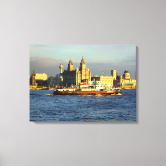 Impressão Em Tela Mersey Ferry e Liverpool Waterfront