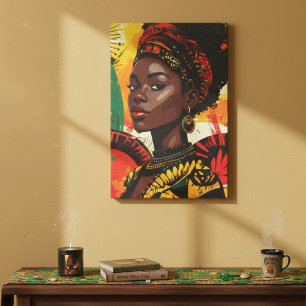 Impressão Em Tela Mês da História Negra Arte Espiritual Rainha Real