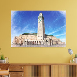 Impressão Em Tela Mesquita de Marrocos Casablanca Hassan 2 Islâmico